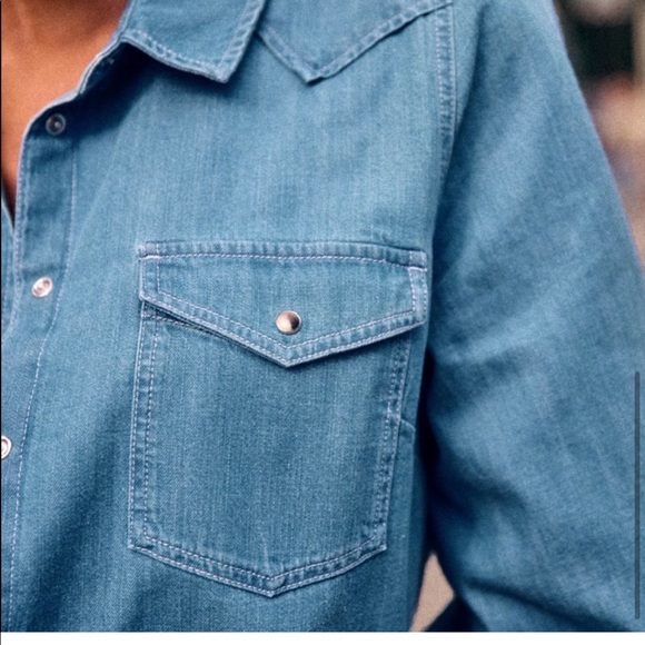 Sezane Servanne Denim Shirt - Picture 6 of 6